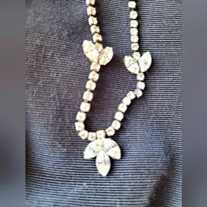 15-inch Rhinestone and Silver Necklace by Peacock NWT